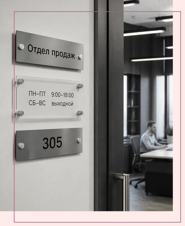 Офисные таблички на дверь в Димитровграде по цене от 5048 р. | Аванза-Дмт